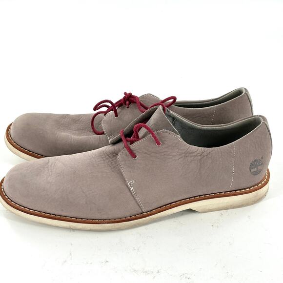 Timberland Mens Stormbuck Oxfords 12 Lace-Up Grey Nubuck Leather Shoes 5363A - Picture 2 of 8